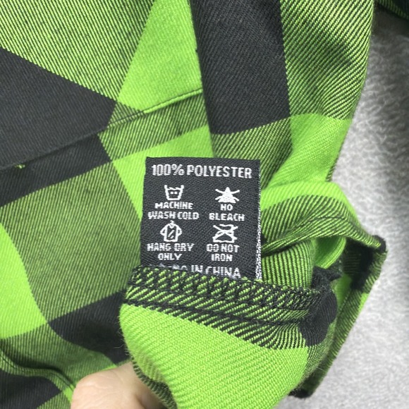 Dixxon Flannel Shirt Women Small Green Black Buffalo Plaid Gang Green D Tech - Picture 6 of 9
